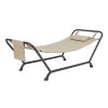 Belden Park Polyester Hammock with Stand and Pillow, Brown 90.55" L x 38" W x 32" H