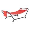 Belden Park Polyester Hammock with Stand and Pillow for Outdoor Patio, Multi color, Assembled Length 90.55"