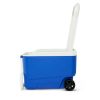 38 qt. Freezer on wheels; blue