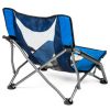 Compact Low Profile Outdoor Folding Camp Chair with Carry Case - Royal Blue