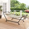 Belden Park Polyester Hammock with Stand and Pillow for Outdoor , Multi color