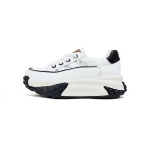 Women's Fashion Retro Versatile Thick-soled Hollow Sneakers (Option: White-34)