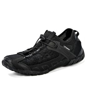 Lightweight Comfortable Men's Casual Shoes With Breathable Mesh Surface (Option: Black-41)