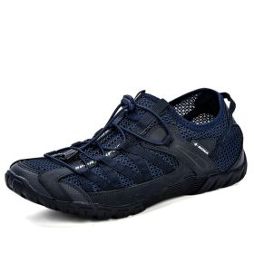 Lightweight Comfortable Men's Casual Shoes With Breathable Mesh Surface (Option: Blue-45)