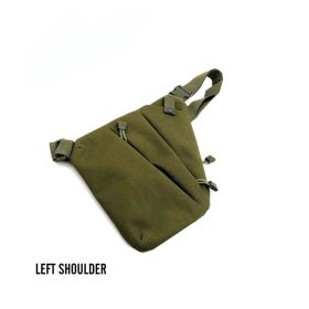 Men's Nylon Shoulder Bag; Multifunctional Concealed Tactical Storage Bag; Holster (Color: Green Left, Material: Nylon)