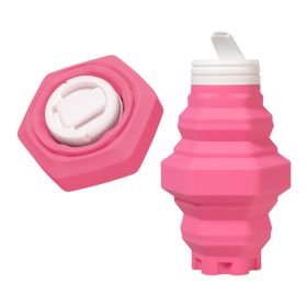 Silicone Folding Cup Foldable Collapsible Telescopic Water Bottle Outdoor Travel Children Cups Teacups Ware Jug Drink Water Copa (Color: Pink, Capacity: 401-500Ml)