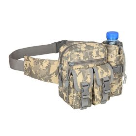 1pc Men's Adjustable Denim Camouflage Large Capacity Zipper Waist Bag Casual Trendy For Outdoor Travel Daily Commute (Color: Acu)