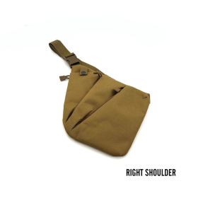 Men's Nylon Shoulder Bag; Multifunctional Concealed Tactical Storage Bag; Holster (Color: Tan Right, Material: Nylon)