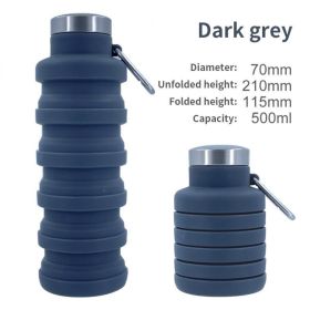 500ml outdoor retractable water bottle portable collapsible silica gel sports cup (Color: A05 500Ml, Capacity: As Shown)