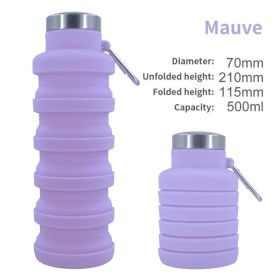 500ml outdoor retractable water bottle portable collapsible silica gel sports cup (Color: A03 500Ml, Capacity: As Shown)