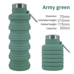 500ml outdoor retractable water bottle portable collapsible silica gel sports cup (Color: A04 500Ml, Capacity: As Shown)