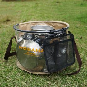 Outdoor Folding Bucket Camping Car Portable Bucket (Color: Khaki, Capacity: 20L)