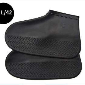 Waterproof Shoe Cover; Reusable Non-Slip Foldable Outdoor Overshoes For Rainy Days (Color: Black, size: 8)