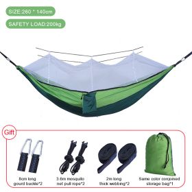 Sleeping hammock Outdoor Parachute Camping Hanging Sleeping Bed Swing Portable Double Chair wholesale (Color: Upgrade Mixed Green, Ships From: China)