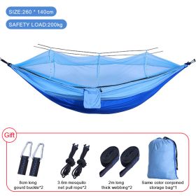 Sleeping hammock Outdoor Parachute Camping Hanging Sleeping Bed Swing Portable Double Chair wholesale (Color: Upgrade Mixed Blue, Ships From: China)