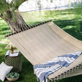 Taupe Brown Quilted Double Hammock, Product Assembled Size 13 ft L x 4.5 ft W (Color: Brown)