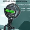 2000mAh Outdoor Small Electric Flexible Tripod Clip On Fan With 3 Speeds Battery Operated USB Octopus Fan