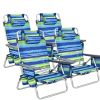 4-Pack 5-Position Outdoor Folding Backpack Beach Reclining Chair with Pillow