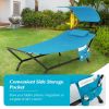 Patio Hanging Chaise Lounge Chair with Canopy Cushion Pillow and Storage Bag